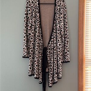 Diane Von Furstenberg Black and White Flowing Cardigan